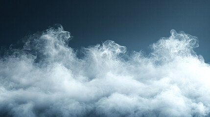 Fototapeta premium Dramatic white smoke cloud formation against dark moody sky with ethereal atmospheric lighting in minimalist nature photograph