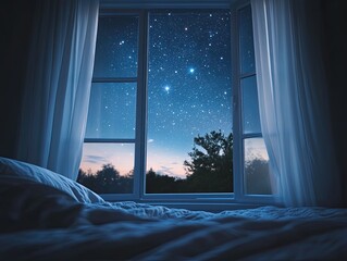 Night sky view from bedroom window