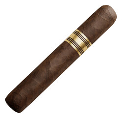 Dark Brown Cigar With Gold Bands