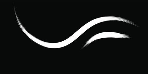 Grunge Paint Roller. Black stripes isolated. Modern Textured shape. © Dayat