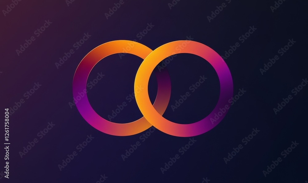 Poster intertwined circles: a vibrant abstract artwork showcasing interconnectedness and unity through grad