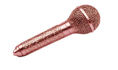 Rose gold glitter microphone, studio shot, singing, music, event promotion