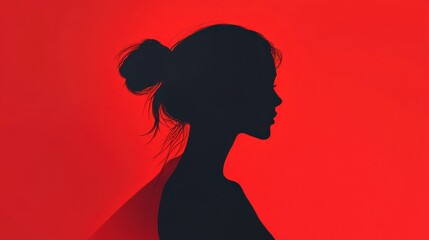 Silhouette of a woman with her hair in a bun