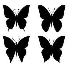 set of vector butterflies isolated