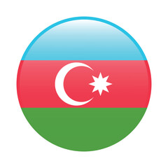 Azerbaijan flag. Azerbaijan round flag logo icon computer vector illustration design