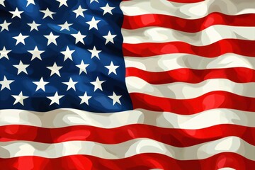 Fototapeta premium A stylized depiction of the american flag waving gently