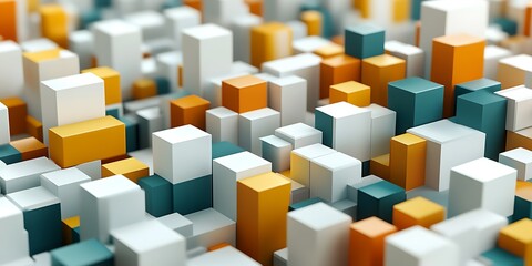 Abstract colorful cube city skyline background