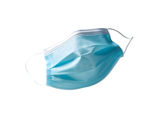 Floating medical protective mask on white background, With clipping path
