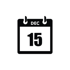 calender icon, 15 december icon with white background