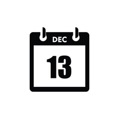 calender icon, 13 december icon with white background