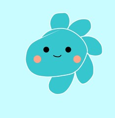 A Smilling sea animal for background