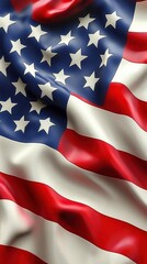 United states flag waving with stripes and stars