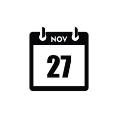 calender icon, 27 november icon with white background