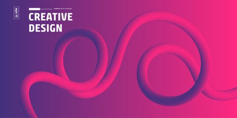 Abstract Pink Purple Fluid Wave Creative Design Background