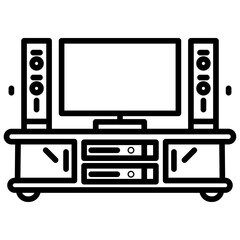 Entertainment Center Vector Icon