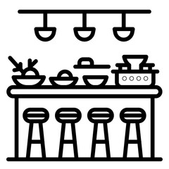 Kitchen Island Vector Icon