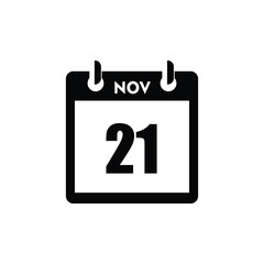 calender icon, 21 november icon with white background