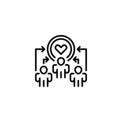Employee Engagement line icon. Universal creative premium symbol. Vector sign icon logo template. Vector illustration