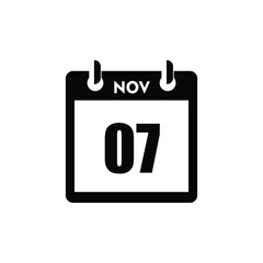 calender icon, 07 november icon with white background