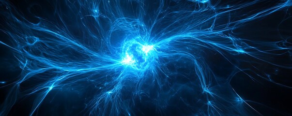 A glowing plasma field depicting magnetic reconnection with vivid blue hues