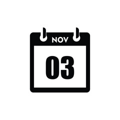 calender icon, 03 november icon with white background