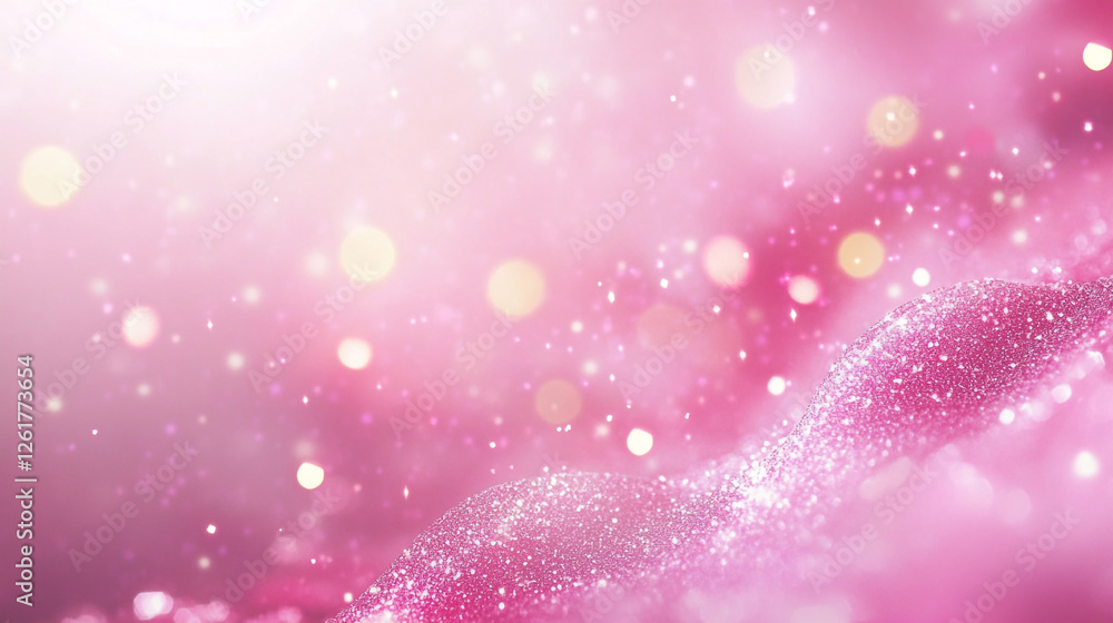 Poster pink glitter sparkling background festive design elegant texture shimmering abstract light bokeh