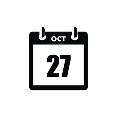 calender icon, 27 october icon with white background