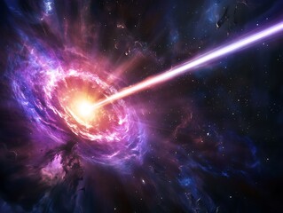 A mesmerizing cosmic image of a pulsar emitting electromagnetic beams