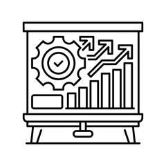 Flipchart line icon. Universal creative premium symbol. Vector sign icon logo template. Vector illustration