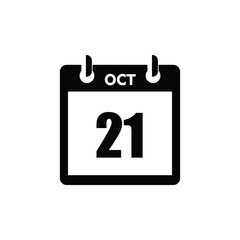calender icon, 21 october icon with white background