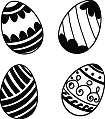 Easter eggs icons. Easter day festival. Vector illustration
