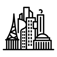 City Sculpture Vector Icon