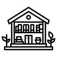 Public Library Vector Icon