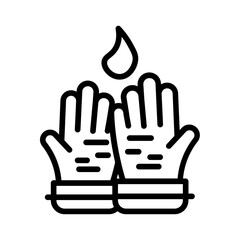 Firefighter Gloves Vector Icon
