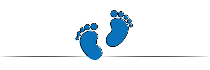 New born, pregnant or coming soon footprints shoes and shoe sole. Kids or baby feet and foot steps Fun vector footsteps icon for print. Love heart blue boy or pink girl sign on white back ground eps20