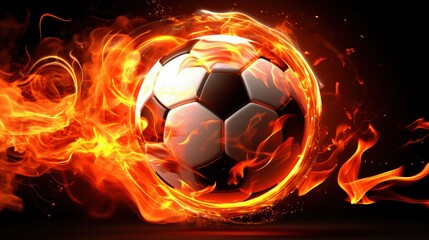 Naklejka premium Illuminated Fiery Football Laces Representing Competitive Heat - 3D Rendering