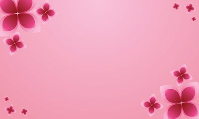 Soft gradient background with abstract pink flowers
