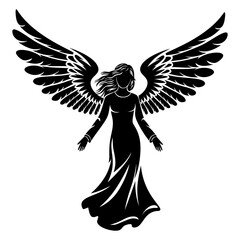 Fototapeta premium A silhouette of Angel illustration 