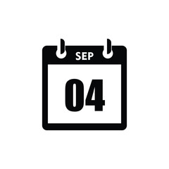 calender icon, 04 september icon with white background