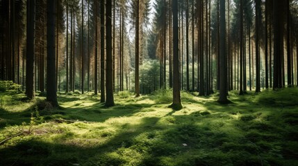 Obraz premium canopy coniferous trees