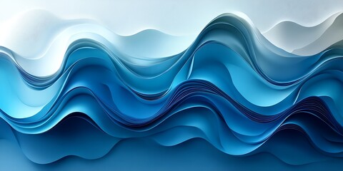Fototapeta premium Abstract blue ocean waves, calming background, serenity