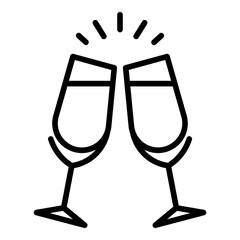Champagne Flutes Vector Icon