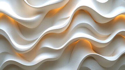Fototapeta premium Abstract Wave Pattern, Illuminated Wall, Interior Design, Background Texture