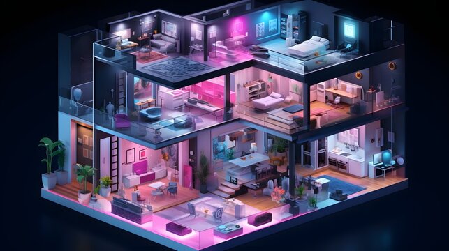 Discover the future of home living with this fully automated and synchronized smart home featuring AI powered appliances intelligent control systems and a sleek