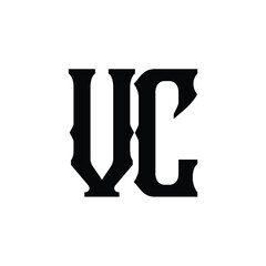 VC monogram logo design letter text name symbol monochrome logotype alphabet character simple logo