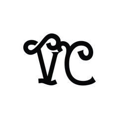 VC monogram logo design letter text name symbol monochrome logotype alphabet character simple logo