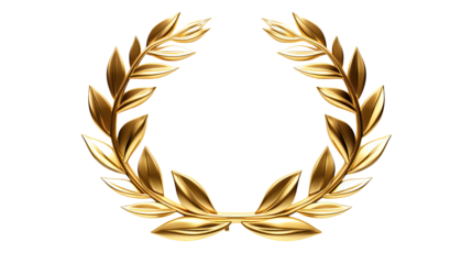 Golden Laurel Wreath Award Symbol Design