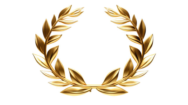 Golden Laurel Wreath Award Symbol Design