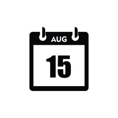 calender icon, 15 august icon with white background