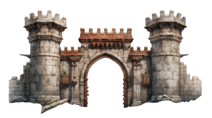 Ancient Castle Gate Entrance Medieval Architecture Image